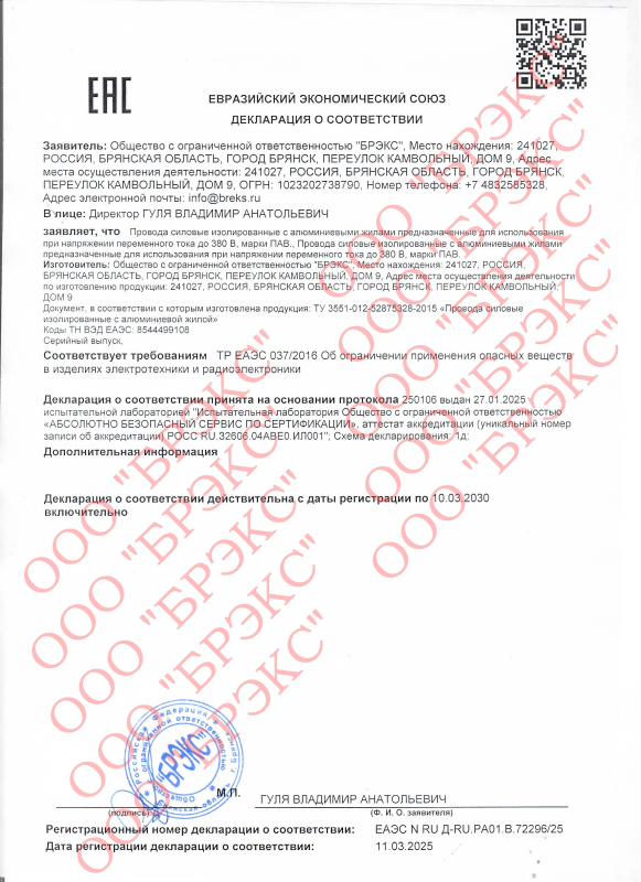 Сертификат соответствия ПАВ